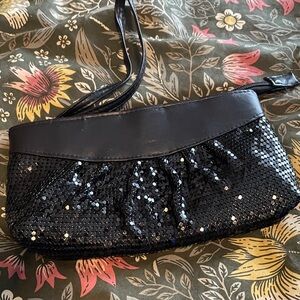 Elegant Black Sequin Clutch